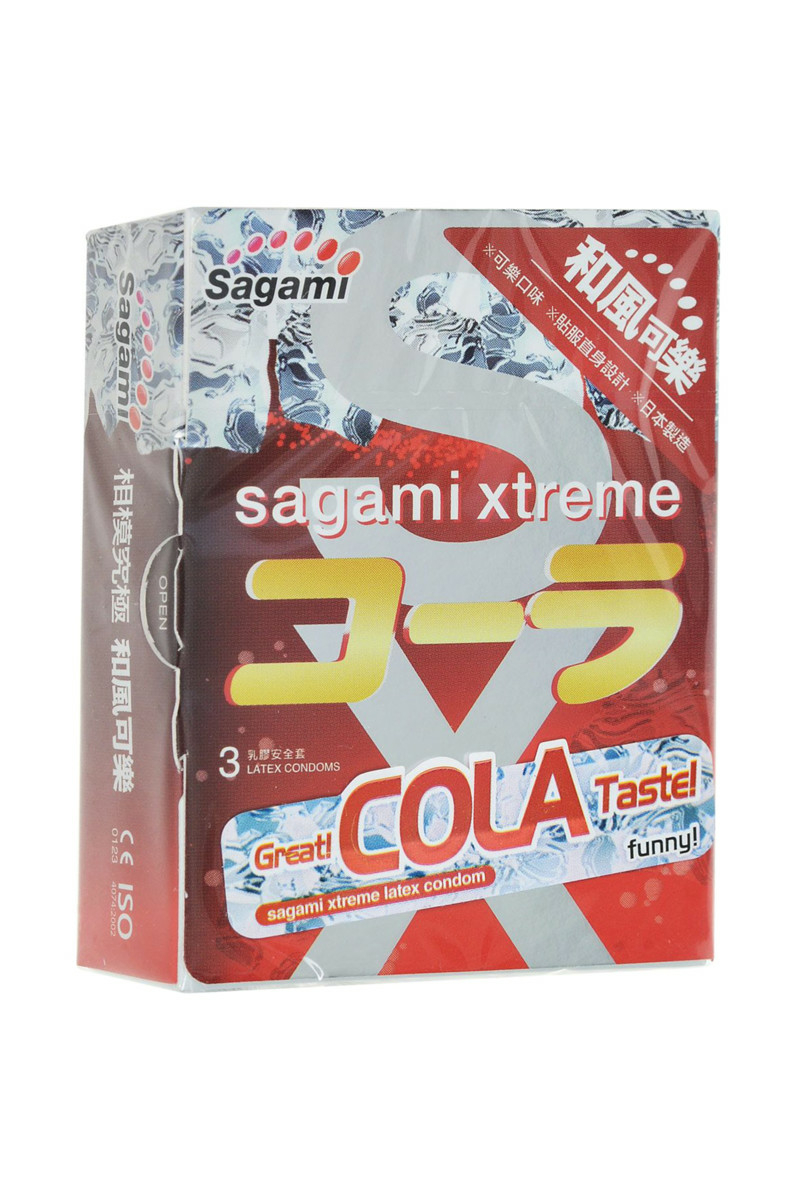 Презервативы SAGAMI Xtreme Cola 3шт. латексные со вкусом колы 