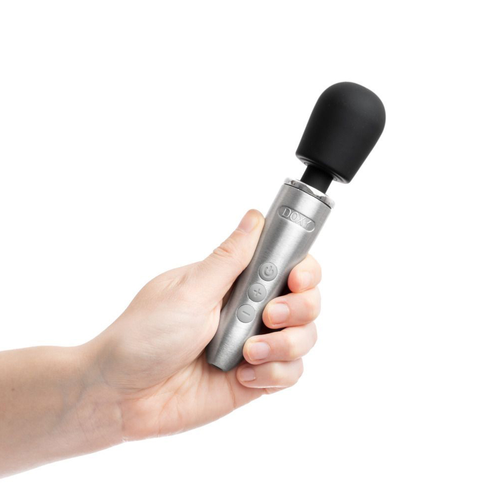 Вибратор-вонд микрофон DOXY GO серебристый мощный стимулятор клитора вибромассажер клиторальный