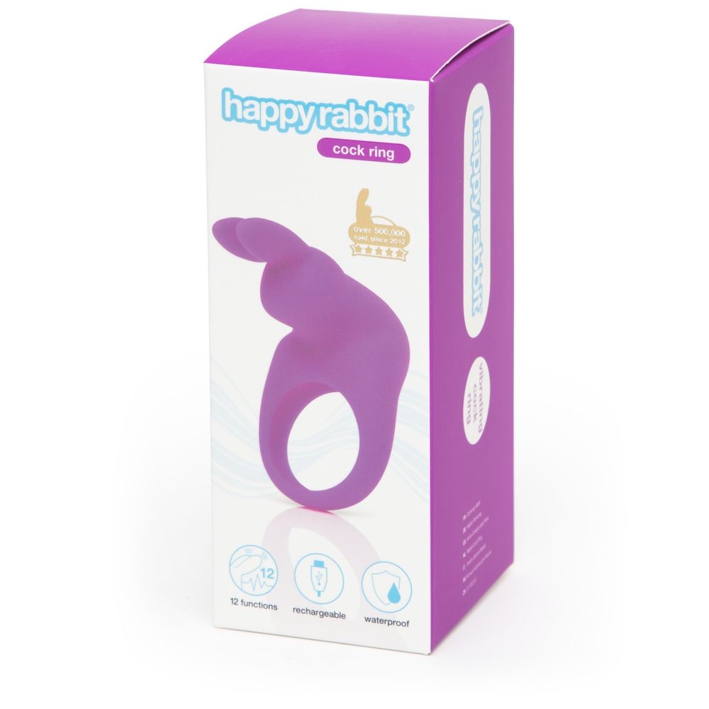 Эрекционное кольцо Happy Rabbit с вибрацией, фиолетовое