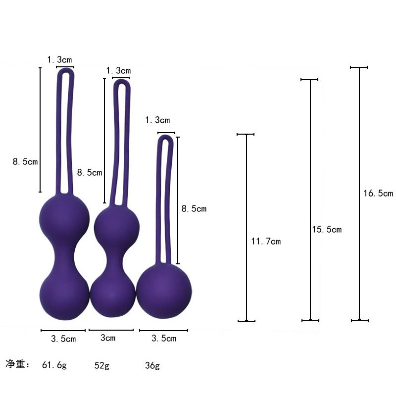 Набор вагинальных шариков, фиолетовый, KB-04-COMBO 