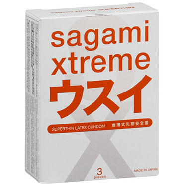 Презервативы Sagami Xtreme 0.04мм латексные, ультратонкие 3шт