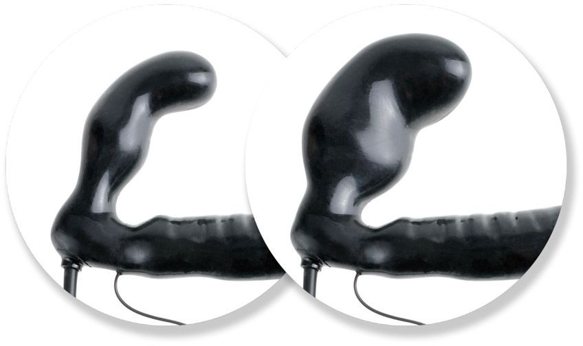 FFS Inflatable Vibrating Strapless Strap-On - Black Безременной страпон с функцией расширения и вибр