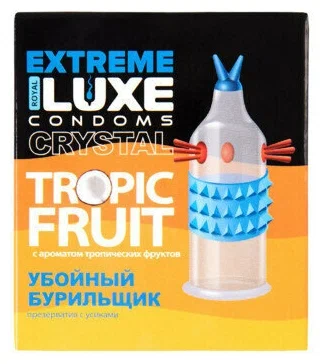 Luxe BLACK ULTIMATE Презерватив Убойный Бурильщк (Тропические фрукты) 1шт. 